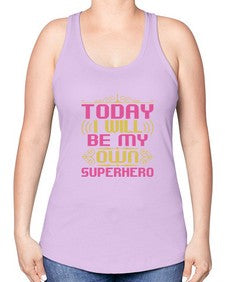 Today i will be 255# - cartoon super hero -Racerback Tank