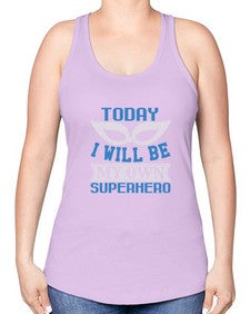 Today i will be my 256# - cartoon super hero -Racerback Tank
