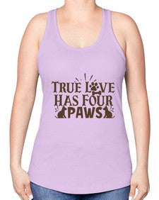 True Love Has Four Paws Style 24# - cats -Racerback Tank