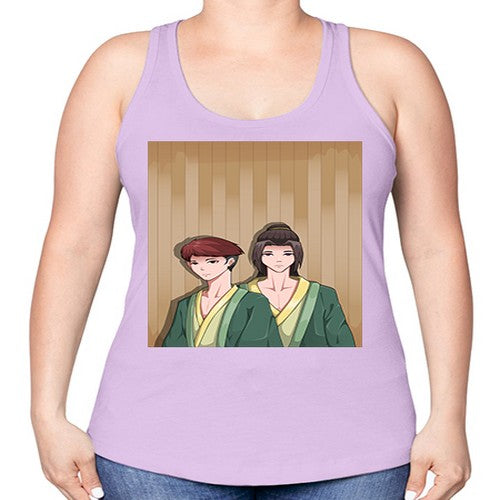 Two man in a hot spring 18# - anime -Racerback Tank