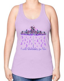 Umbrella Remember AlzheimerS Awareness 218# - alzheimers -Racerback Tank
