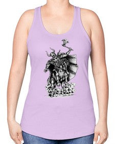 Warrior Skull Files 1208# - skull and bones -Racerback Tank