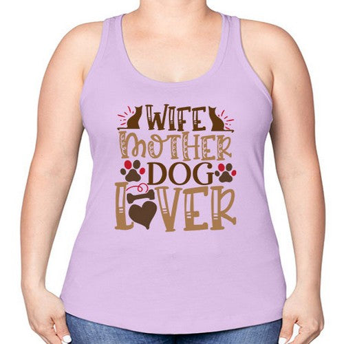 Wife Mother Dog Lover Style 58# - dogs -Racerback Tank