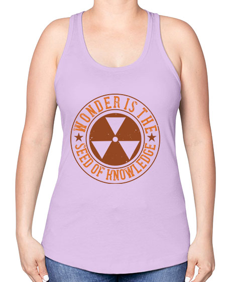 Wonder is the seed of knowledge 296# - general science -Racerback Tank