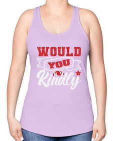 Would you kindly 55# - video games -Racerback Tank
