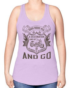 Young riders pick a destination and go old riders pick a dissection and go 84# - motorcycle -Racerback Tank