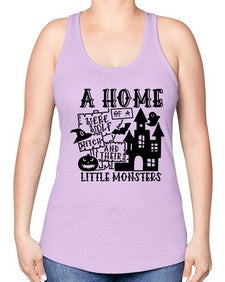a home of a were wolf witch and their little monsters 53# - witch -Racerback Tank