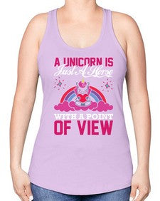 a unicorn is just a horse with a point of view 3# - unicorn -Racerback Tank
