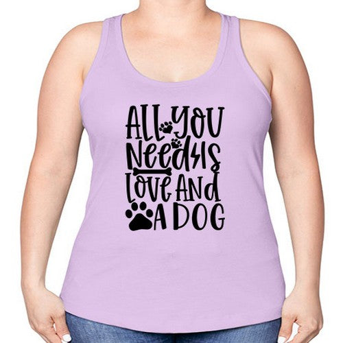 all you need is love and a dog 45# - dogs -Racerback Tank