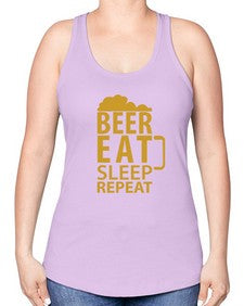 beer eat sleep 644# - beer -Racerback Tank