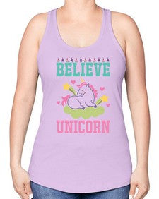 believe unicorn 45# - unicorn -Racerback Tank