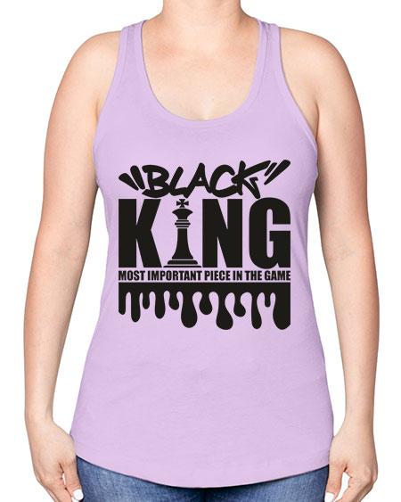 black king 214# - black words and phrases -Racerback Tank