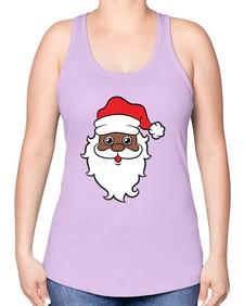 black santa 25# - black boys or men -Racerback Tank