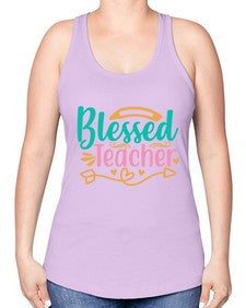 blessed teacherr 633# - teacher -Racerback Tank
