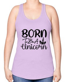 born to be a unicorn 66# - unicorn -Racerback Tank