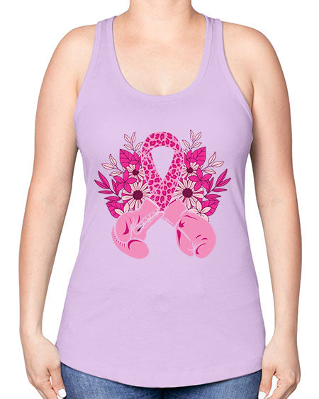 boxing gloves breast cancer - breast cancer -Racerback Tank