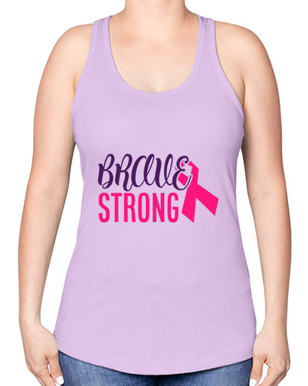 brave strong Style 15# - breast cancer -Racerback Tank