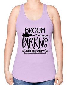 broom parking witches only 46# - witch -Racerback Tank