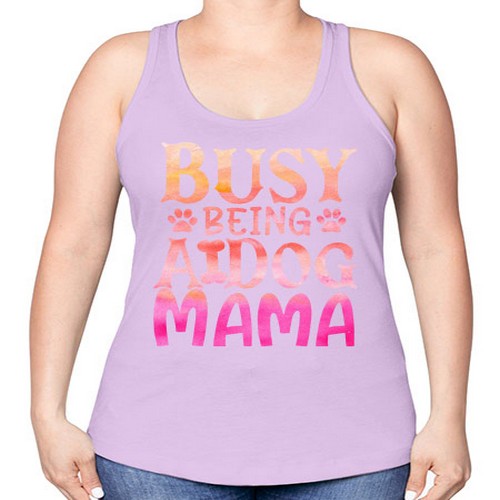 busy being a dog mama 67# - dogs -Racerback Tank