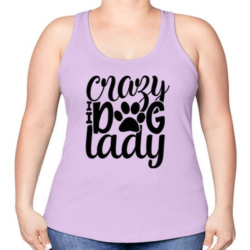 crazy dog lady Style 122# - dogs -Racerback Tank