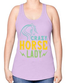crazy horse lady Style 10# - horse -Racerback Tank