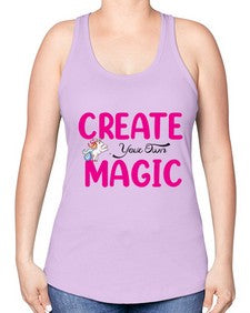 create your own magic 86# - unicorn -Racerback Tank