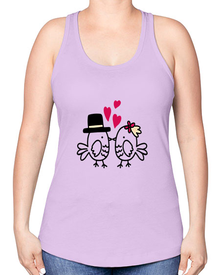cute little birds 29# - birds -Racerback Tank