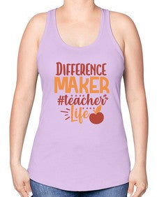 difference maker teacher life 710# - teacher -Racerback Tank