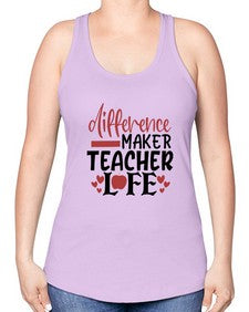 difference maker teacher life Style 119# - teacher -Racerback Tank
