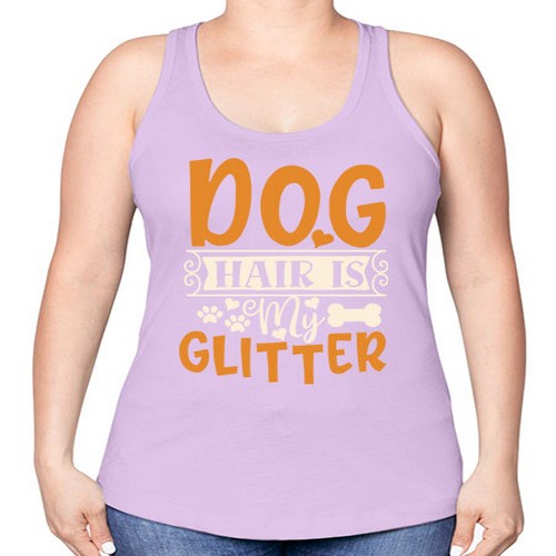 dog hair is my glitter 80# - dogs -Racerback Tank