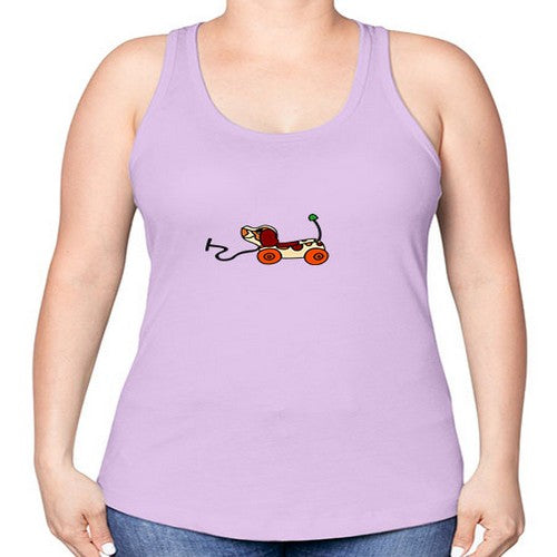 doggie pull toy 122# - dogs -Racerback Tank