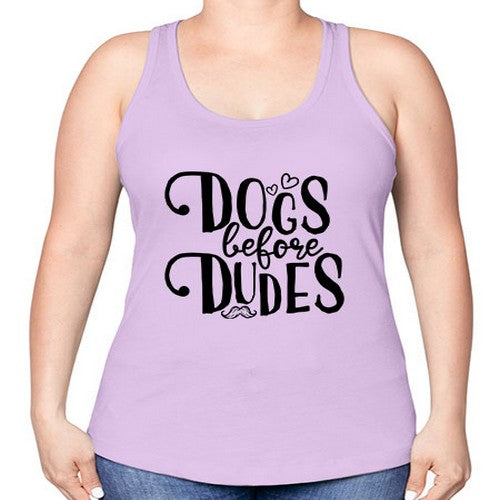 dogs before dudes 139# - dogs -Racerback Tank