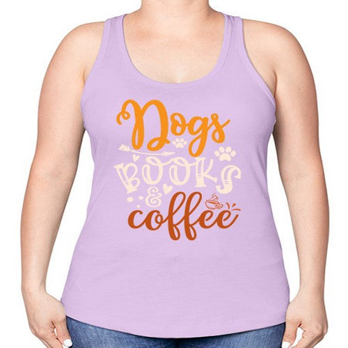 dogs books coffee 130# - dogs -Racerback Tank