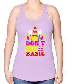 dont be basic 94# - unicorn -Racerback Tank