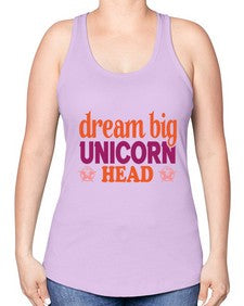 dream big unicorn head 108# - unicorn -Racerback Tank