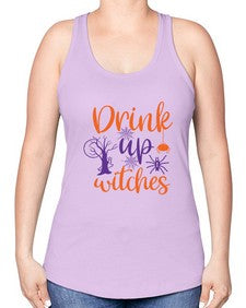 drink up witches 40# - witch -Racerback Tank