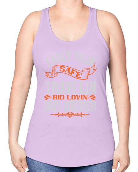 early risin safe travelin rid lovin bus driver Style 732# - Bus Driver -Racerback Tank