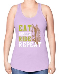 eat sleep ride repeat Style 7# - horse -Racerback Tank
