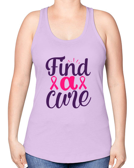 find a cure - breast cancer -Racerback Tank