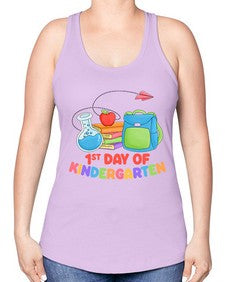 first day of Kindergarten 103# - kindergarten -Racerback Tank