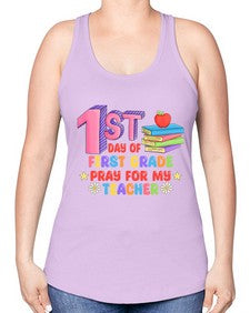 first day of first Grade 101# - first grade -Racerback Tank