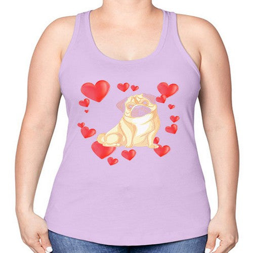 funny cute pug dog shirt 143# - dogs -Racerback Tank