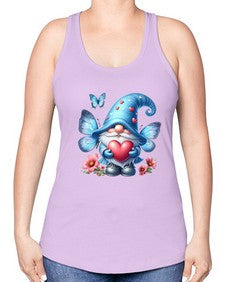 gnome with butterfly 01# - gnome -Racerback Tank