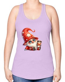 gnome with butterfly 04# - gnome -Racerback Tank