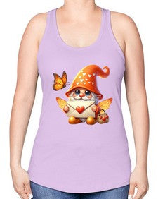 gnome with butterfly 06# - gnome -Racerback Tank