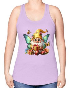 gnome with butterfly 07# - gnome -Racerback Tank