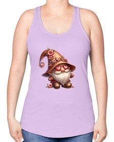 gnome with butterfly 15# - gnome -Racerback Tank