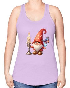 gnome with butterfly 16# - gnome -Racerback Tank