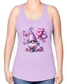 gnome with butterfly 19# - gnome -Racerback Tank