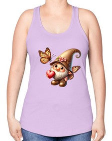 gnome with butterfly 22# - gnome -Racerback Tank